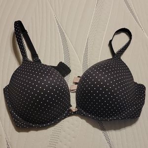 Victoria's Secret push up bra. Is blue with white polka dots on it. Size 38D